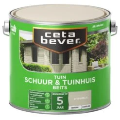 Cetabever Tuinbeits Schuur & Tuinhuis Dekkend, Steengrijs - 2,5 L